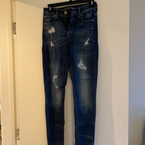 Express high rise ripped jean leggings!